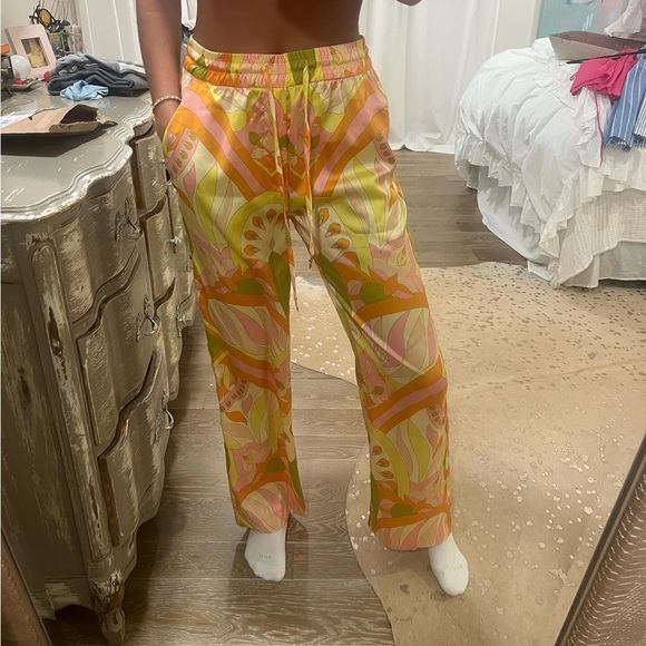 NWT ZARA RETRO PRINT WIDE-LEG DRAWSTRING PANTS Sz XS - Picture 2 of 2